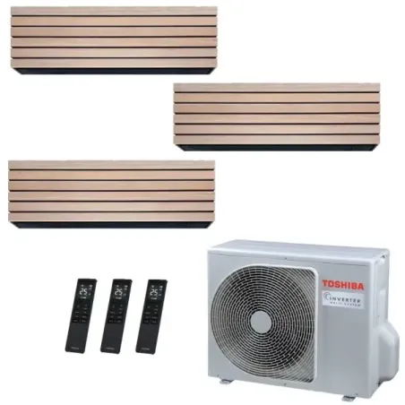 Toshiba Trio Split 9+9+9 Btu Daiseikai 10 WOOD RAS-3M18G3AVG-E